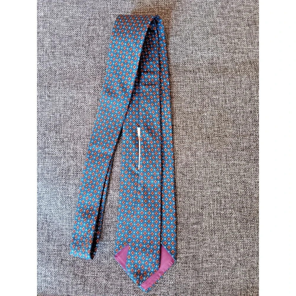Tie 70s 80s 90s Y2K Mens The Carlton Collection Blue Gold Red 3.25 Wide 58 Long